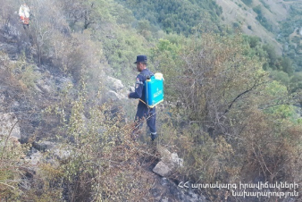 Գողթանիկ բնակավայրի «Ջանի» կոչվող տարածքում հրդեհաշիջման աշխատանքները վերսկսվել են