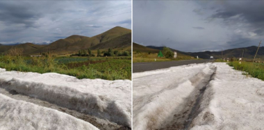 Լոռու մարզի Ջրաշեն գյուղում լուսադեմին տեղացած կարկուտը. լուսանկարներ