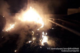 Հրդեհ Աբովյան քաղաքում․ այրվել է մոտ 20 քմ տարածքի վրա կուտակված ստվարաթուղթ