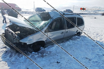 Արագածոտնի մարզում Opel-ը, մի քանի պտույտ շրջվելով, գլխիվայր հայտնվել է դաշտում. կա վիրավոր. Shamshyan.com