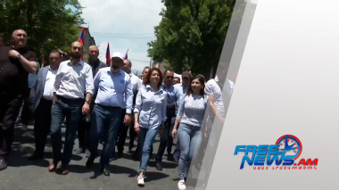 Գորիսցիների հետ հանդիպումն ավարտվեց երթով. Փաշինյան