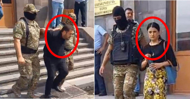 Բացառիկ կադրեր. Ինչպես են իրավապահները բերման ենթարկում Գորիսի փոխքաղաքապետերին