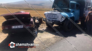 Արագածոտնի մարզում 62-ամյա վարորդը ՎԱԶ 21099-ով մխրճվել է քար տեղափոխող ԶԻԼ-ի մեջ. վարորդը տեղում մահացել է