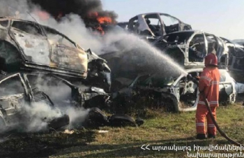 Հրդեհ Մուսալեռ գյուղում. այրվել են ավտոմեքենաների ջարդոններ