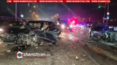 Խոշոր ավտովթար Երևանում. «Եռաբլուր»-ի մուտքի դիմաց մեքենաներ են բախվել, կան վիրավորներ
