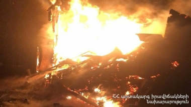 Օշական գյուղում փայտե տնակ է հրդեհվել