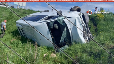 Գեղարքունիքի մարզում բախվել են Mercedes C-ն ու Mercedes Sprinter-ը, վերջինս կողաշրջվել է. կա 8 վիրավոր