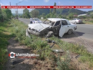 Խոշոր ավտովթար Կոտայքի մարզում. 57-ամյա վարորդը ГАЗ 3110-ով բախվել է էլեկտրասյանը. կա վիրավոր