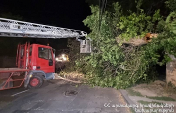 Ուժգին քամին վնասներ է հասցրել Երևանում․ վնասվել են տանիքներ, գովազգային վահանակներ, մեքենաներ