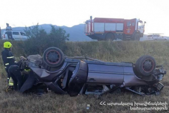 Ապարան-Քուչակ ավտոճանապարհին շրջված ավտոմեքենայի վարորդը հոսպիտալացվել է