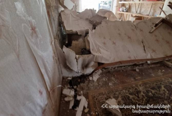 Զովաբեր գյուղում տեղի ունեցած պայթյունի հետևանքով փլուզվել է հյուրասենյակի և կից կառուցած ավտոտնակի միջնապատը