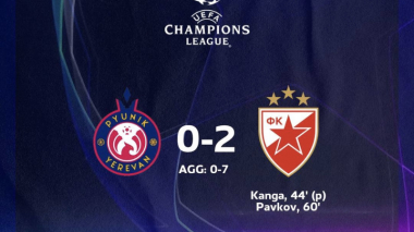 ՈՒԵՖԱ Չեմպիոնների լիգա. «Փյունիկը» պարտվեց «Ցրվենա Զվեզդային»