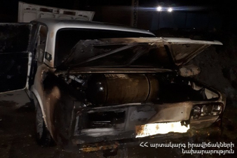Աշտարակի խճուղում  ավտոմեքենա  է այրվել