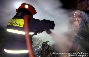 Ալավերդի քաղաքում ավտոմեքենա է հրդեհվել