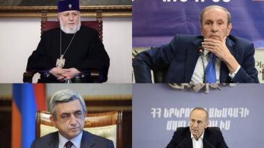 Լևոն Տեր-Պետրոսյանը, Ռոբերտ Քոչարյանը և Սերժ Սարգսյանը հանդիպում են Վեհափառի հետ