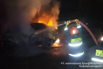 Իջևանում ավտոմեքենան բախվել է գազատար խողովակին և բռնկվել