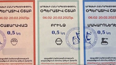 Արցախում հունվարի 20-ից սննդամթերքի որոշ տեսակներ կվաճառվեն միայն կտրոնով