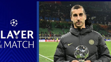 Մխիթարյանը Չեմպիոնների լիգայի կիսաեզրափակիչ «Միլան»-«Ինտեր» հանդիպման լավագույն ֆուտբոլիստն է