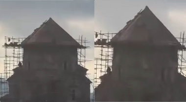 Ոսկեպարի եկեղեցու գմբեթը վերանորոգվում է․վերանորոգումից հետո խաչը կրկին կտեղադրվի