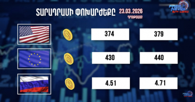 Փոխարժեքներ և տնտեսական լուրեր 23.03.2026