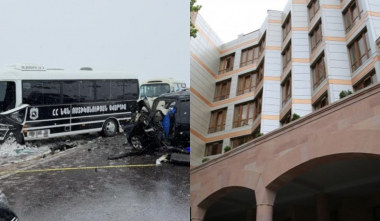 «Նիսսան»-ը հանդիպակաց գոտում բախվել է ՆԳՆ ոստիկանության գվարդիայի ավտոբուսին. ՔԿ