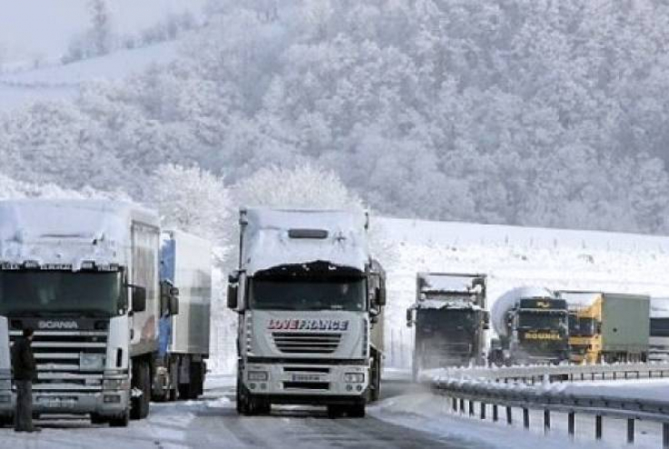 ՀՀ տարածքում կան փակ և դժվարանցանելի ավտոճանապարհներ, Լարսի ՌԴ կողմում կուտակվել է 340 բեռնատար  