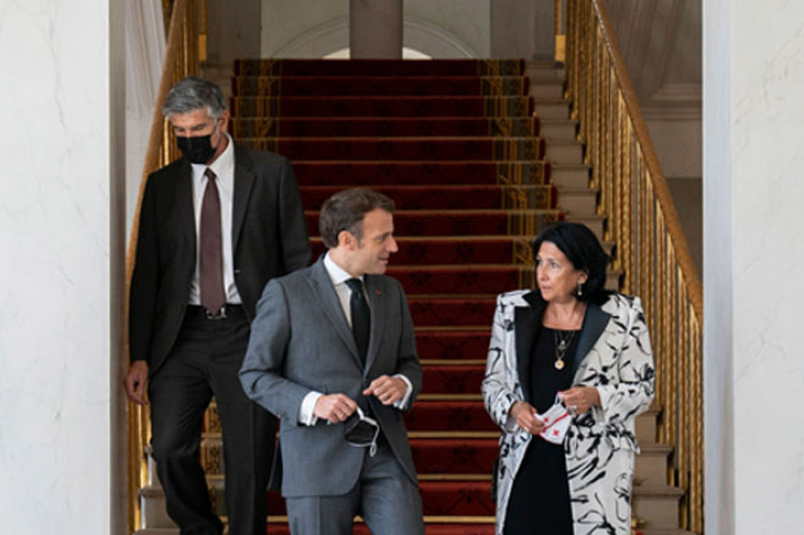 Վրաստանի նախագահ Սալոմե Զուրաբիշվիլին հանդիպել է Ֆրանսիայի նախագահ Էմանուել Մակրոնին