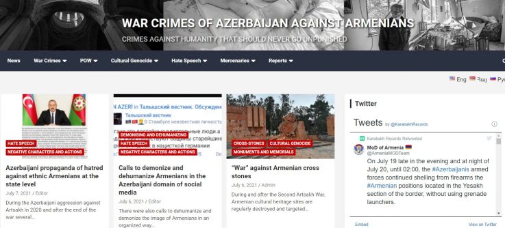 Վարչապետի աշխատակազմի ՀԿՏԿ ՊՈԱԿ-ը գործարկել է Ադրբեջանի ռազմական հանցագործությունների վերաբերյալ եռալեզու կայք