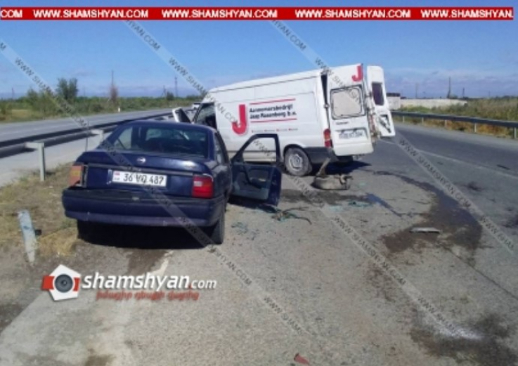 Արարատի մարզում բախվել են Opel Vectra-ն ու Ford Transit-ը. 5 վիրավորներից մեկը երեխա է