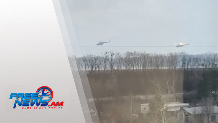 Ռուսաստանի օդատիեզերական ուժերի մեծ թվով հարվածային ուղղաթիռներ Վիշգորոդի երկնքում