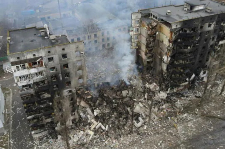 Անօդաչուն ֆիքսել է Ուկրաինայի Բորոդյանկա քաղաքում ավերածությունների չափը (տեսանյութ)