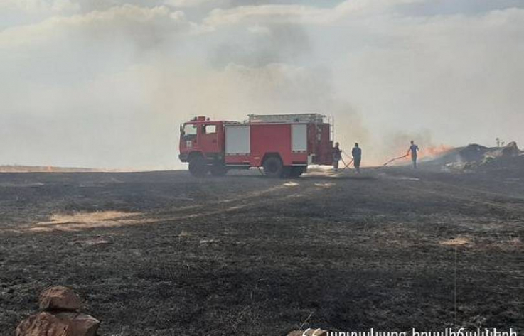 Շիրակի 4 գյուղերի միջնամասում այրվել է մոտ 200 հա խոտածածկույթ