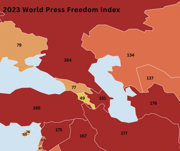 Մամուլի ազատության ինդեքս 2023» զեկույցը փաստում է Հայաստանի առաջընթացը լրագրողական աշխատանքի միջավայրի բարելավման հարցում