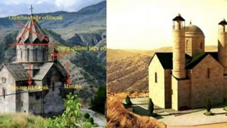Բերձորի Սուրբ Հարություն եկեղեցին վերածվում է մզկիթի` 2 մինարեթներով. հայկական ժառանգության ոչնչացման նոր ապացույցներ