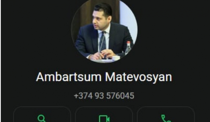 Համբարձում Մաթևոսյանի անունով WhatsApp-ում բացվել է կեղծ օգտահաշիվ
